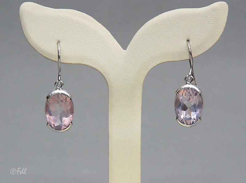 Boucles d'oreilles avec quartz rose