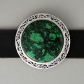 Boucle de ceinture en argent avec mo sit sit (jade à albite)