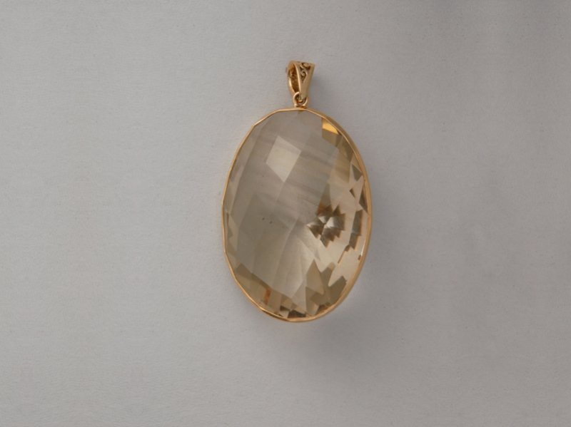 Pendentif en or 18 ct avec citrine naturelle