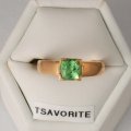 Bague en or 18 ct avec tsavorite (grenat vert)