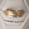 Bague en or blanc et jaune 18 ct et diamants