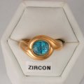 Bague en or 18 ct avec zircon naturel