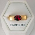 Bague en or 18 ct avec tourmaline rose (rubellite)